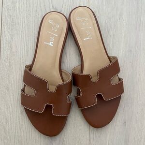French Sole Cognac Leather Alibi Sandals